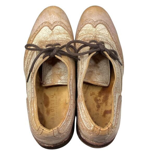 Bed Stu Men’s Lita Tan Distressed Leather Wingtip Oxford Size US 8.5 - Picture 11 of 11